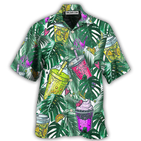 Tea Boba Tea Tropical Leaf Hawaiian Shirt | HW3488
