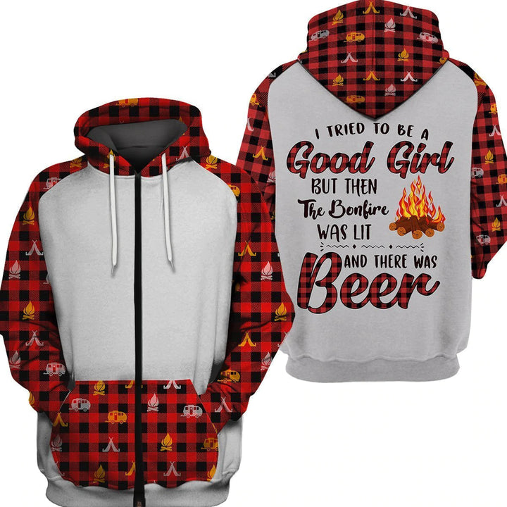 Bonfire Was Lit Beer Girl Camping 3D All Over Print | For Men & Women | Adult | HP1292-BehighStyle