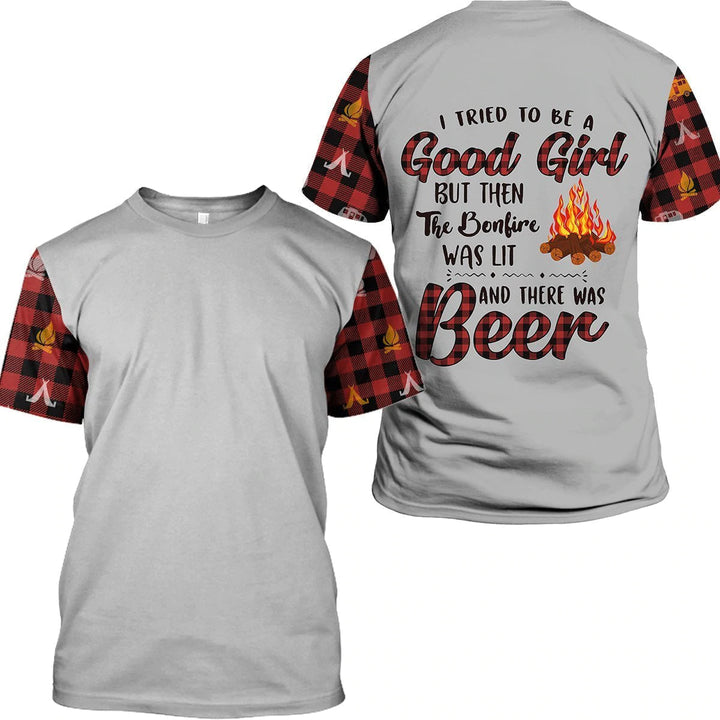 Bonfire Was Lit Beer Girl Camping 3D All Over Print | For Men & Women | Adult | HP1292-BehighStyle