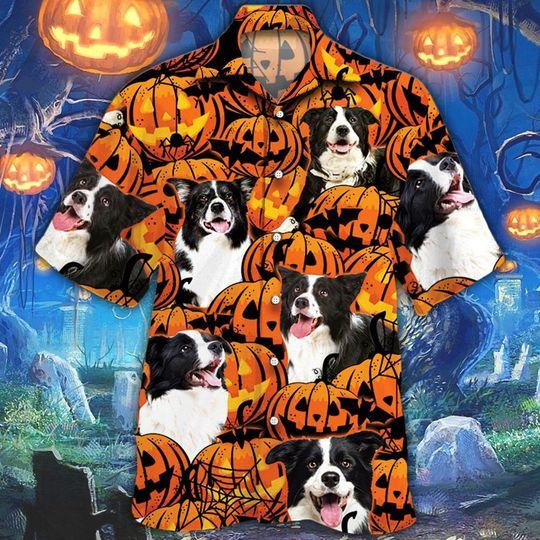 Border Collie Dog Halloween Pumpkin Hawaiian Shirt | For Men & Women | HW2090-BehighStyle