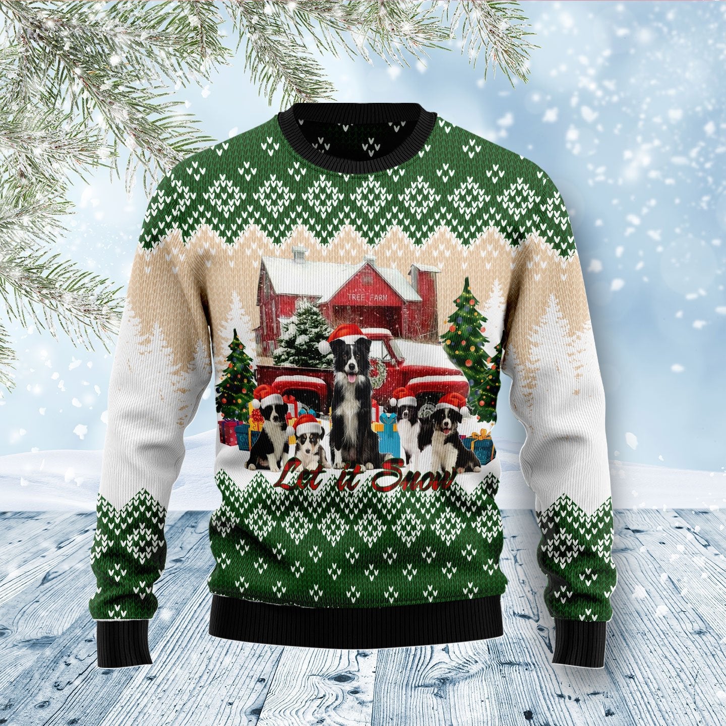 Border collie sale christmas sweater