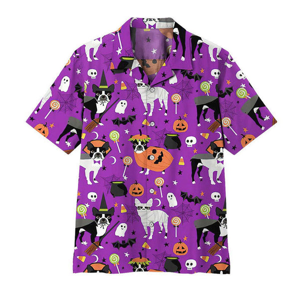 Boston Terrier Halloween Hawaiian Shirt | HW3090