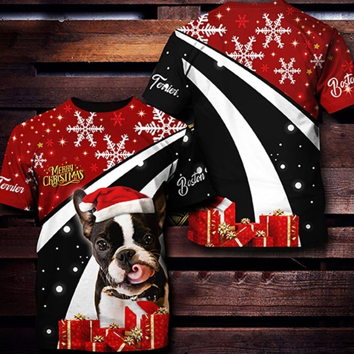 Boston Terrier Happy Christmas 3D All Over Print | For Men & Women | Adult | HP2000-BehighStyle