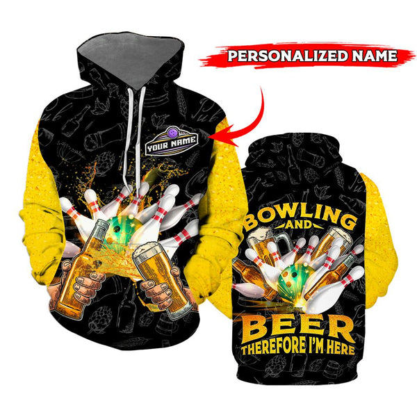 Bowling And Beer Custom Name 3D All Over Print | Adult | CN353