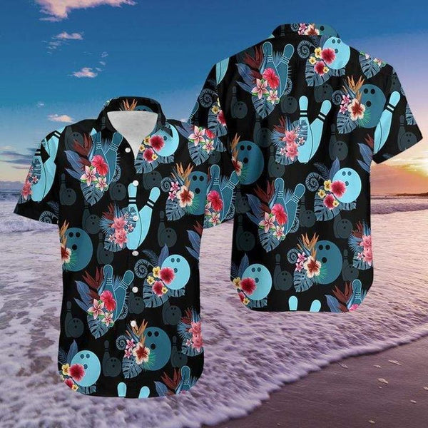 Bowling Game Black Aloha Hawaiian Shirt | HW3358