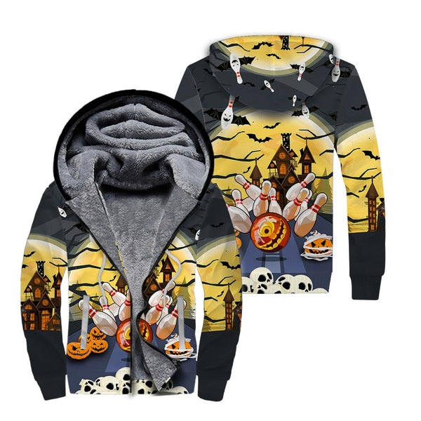 Bowling Spooky Halloween Fleece Zip Hoodie All Over Print | FZ521