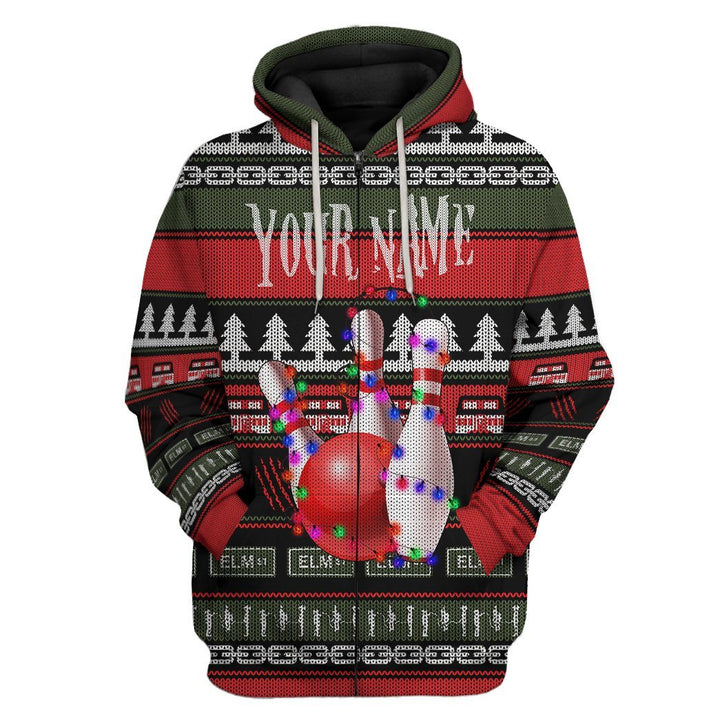 Bowling Ugly Christmas Custom Name 3D All Over Print | For Men & Women | Adult | CN187-BehighStyle