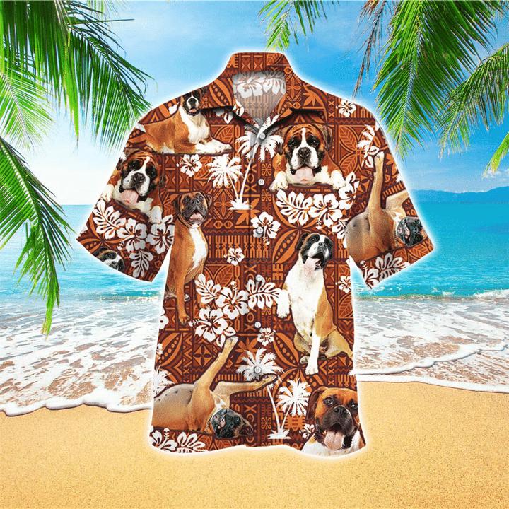 Boxer Dog Red Tribal Pattern Hawaiian Shirt | For Men & Women | HW1180-BehighStyle