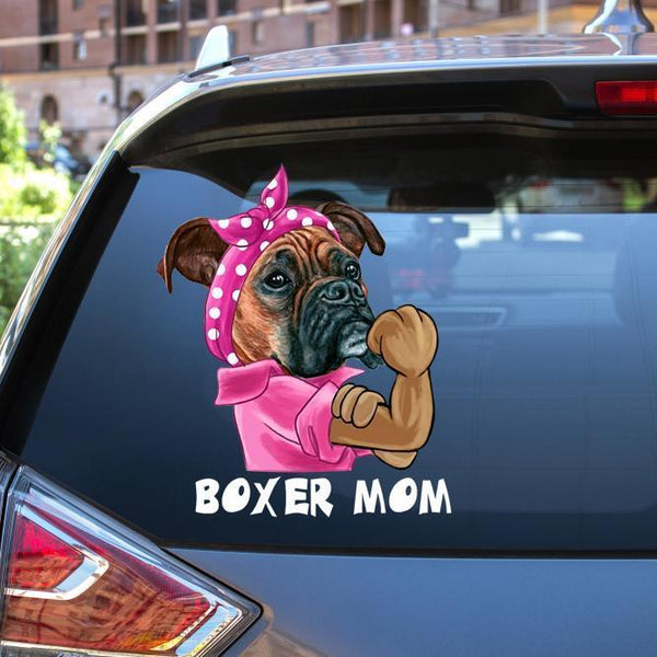 Boxer Mom Car Decal Sticker | Waterproof | PVC Vinyl | CS1155-BehighStyle