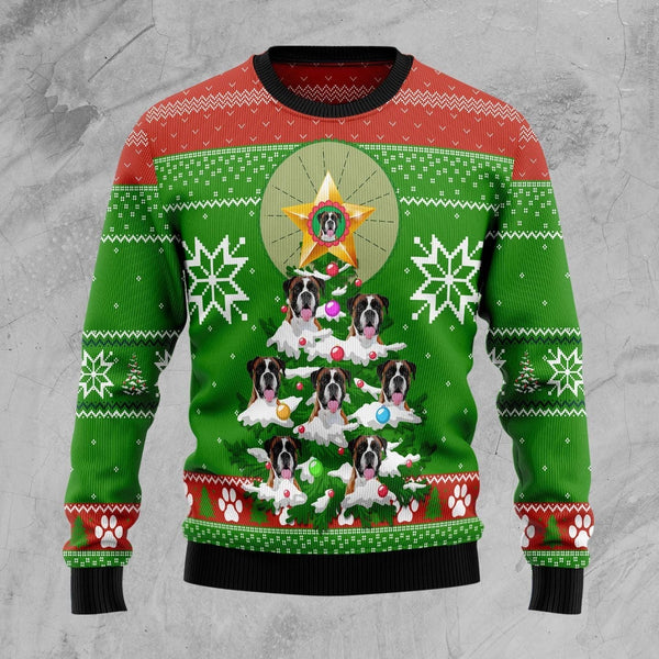 Boxer Pine Christmas Ugly Christmas Sweater | Adult | US2041