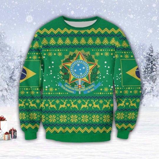 Brazil Merry Christmas Ugly Christmas Sweater | For Men & Women | Adult | US1532-BehighStyle