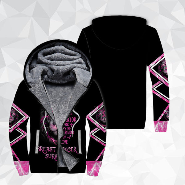 Breast Cancer Awareness Fleece Zip Hoodie All Over Print | FZ473