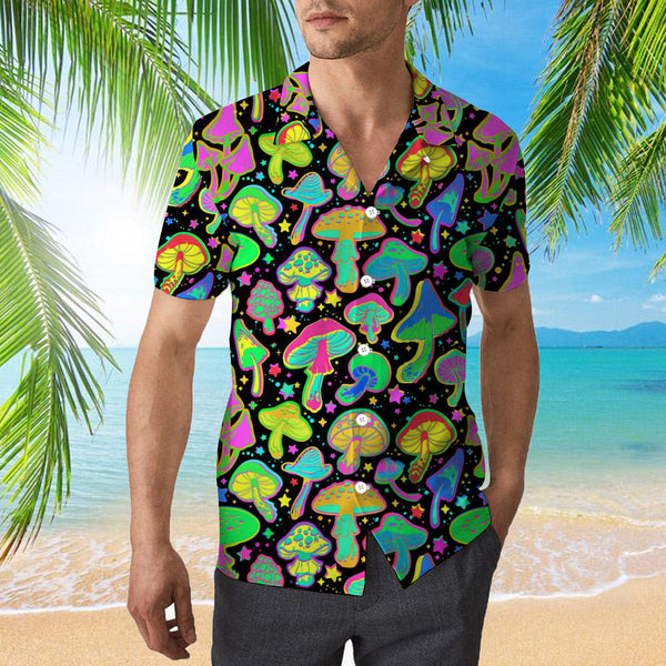 Bright Psychedelic Mushrooms Hawaiian Shirt | For Men & Women | HW1038-BehighStyle