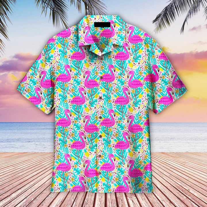 Bright Summer Pattern With Flamingo Hawaiian Shirt | For Men & Women | HW1980-BehighStyle