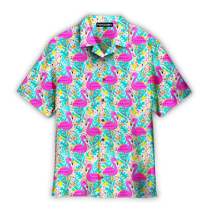 Bright Summer Pattern With Flamingo Hawaiian Shirt | For Men & Women | HW1980-BehighStyle