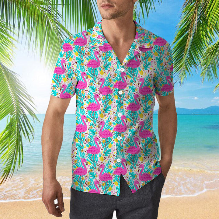 Bright Summer Pattern With Flamingo Hawaiian Shirt | For Men & Women | HW1980-BehighStyle