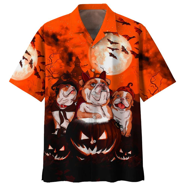 Bull Dog Halloween Aloha Hawaiian Shirt | For Men & Women | HW544-BehighStyle