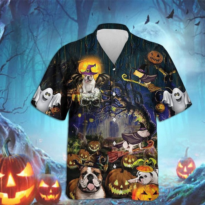 Bulldog Halloween Hawaiian Shirt | For Men & Women | HW1296-BehighStyle