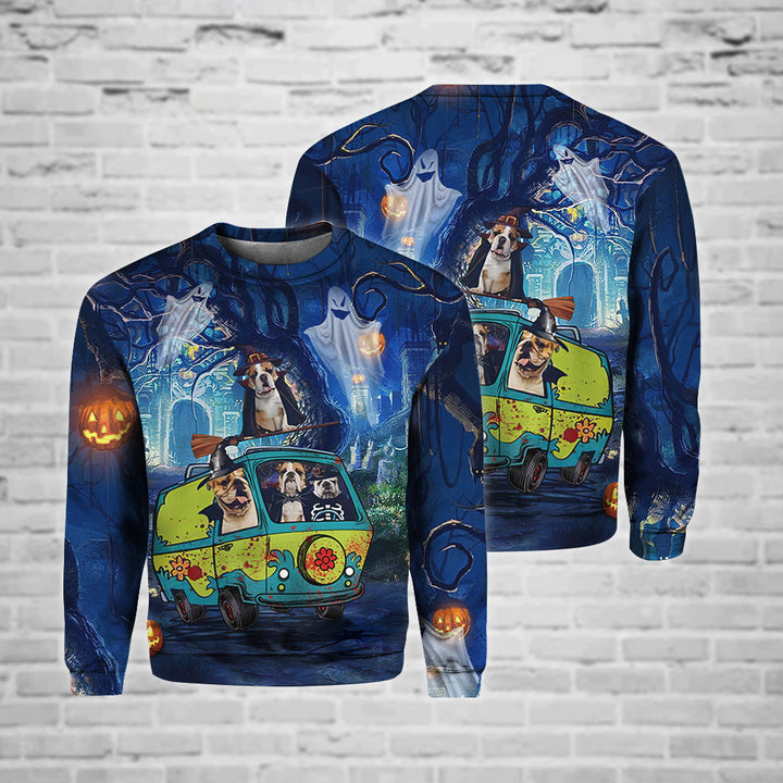 Bulldog Night Halloween 3D All Over Print | For Men & Women | Adult | HP1445-BehighStyle