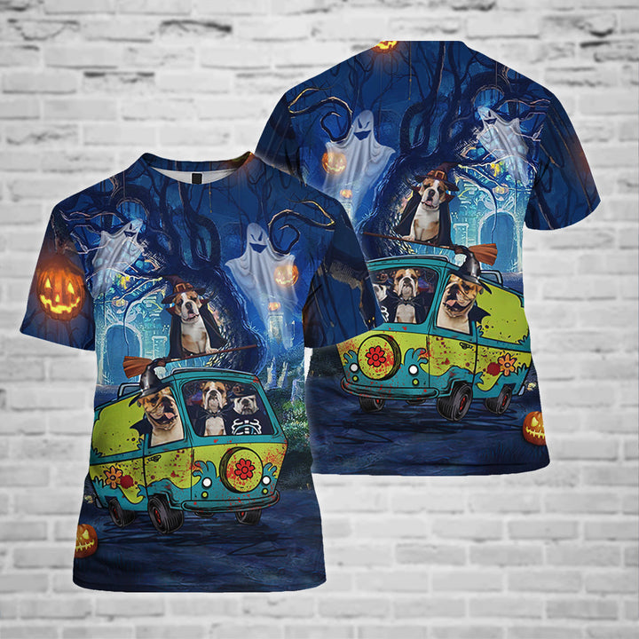 Bulldog Night Halloween 3D All Over Print | For Men & Women | Adult | HP1445-BehighStyle