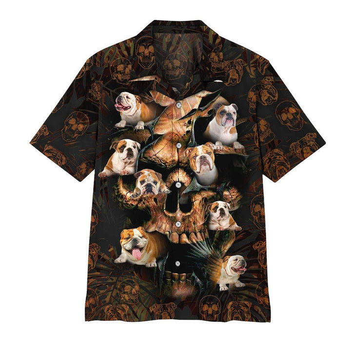 Bulldog Skull Aloha Hawaiian Shirt | For Men & Women | HW1029-BehighStyle