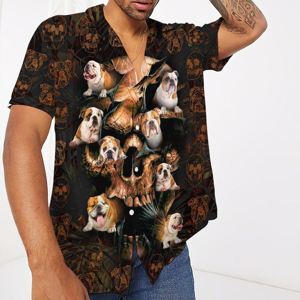 Bulldog Skull Aloha Hawaiian Shirt | For Men & Women | HW1029-BehighStyle