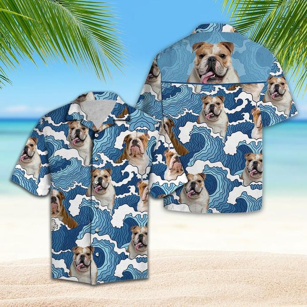 Bulldog Wave Aloha Hawaiian Shirt | For Men & Women | HW534-BehighStyle