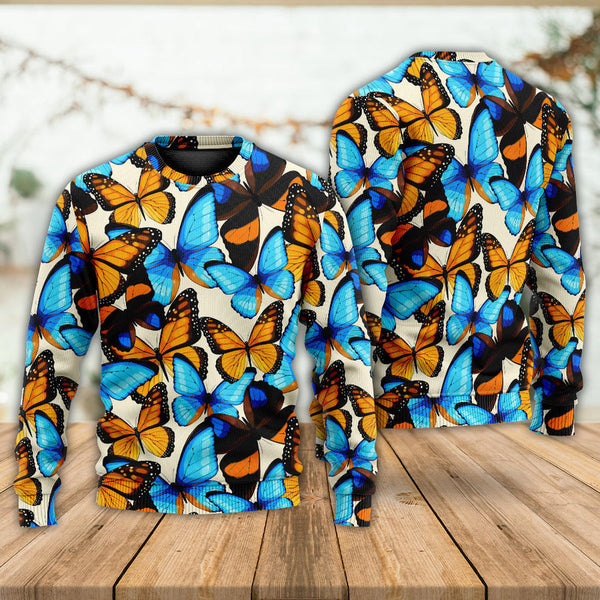 Butterfly Abstract Colorful Vintage Ugly Christmas Sweater | Adult | US2264