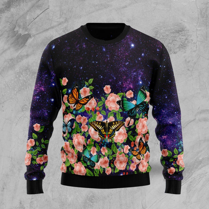 Butterfly Flowers Ugly Christmas Sweater | For Men & Women | Adult | US1575-BehighStyle