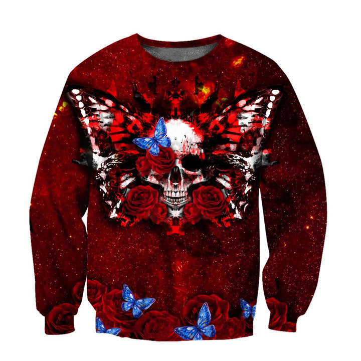 Butterfly Love Skull Red 3D All Over Print | For Men & Women | Adult | HP1499-BehighStyle