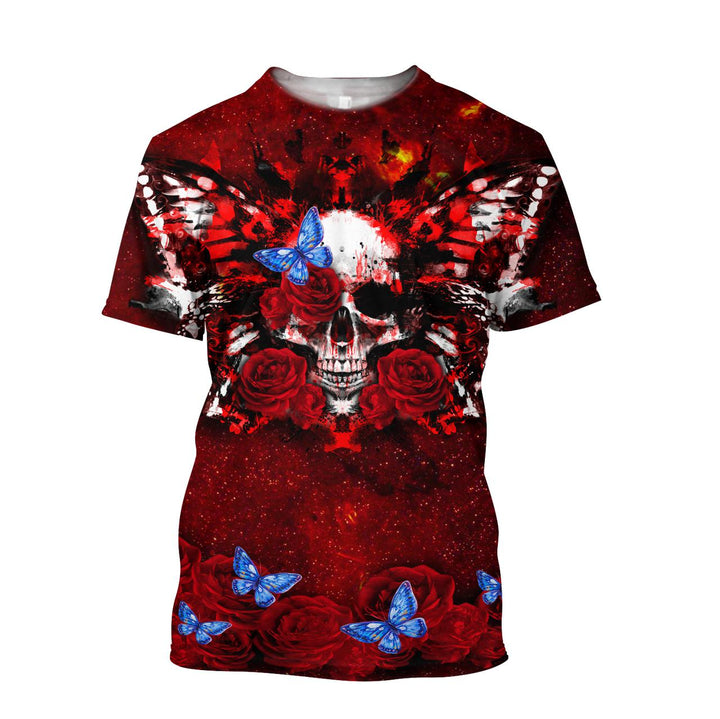 Butterfly Love Skull Red 3D All Over Print | For Men & Women | Adult | HP1499-BehighStyle