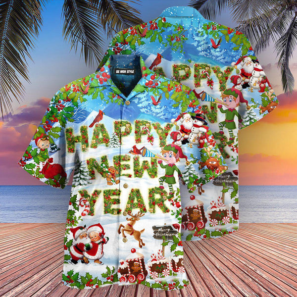 Christmas Happy New Year Snow Hawaiian Shirt | HW3450