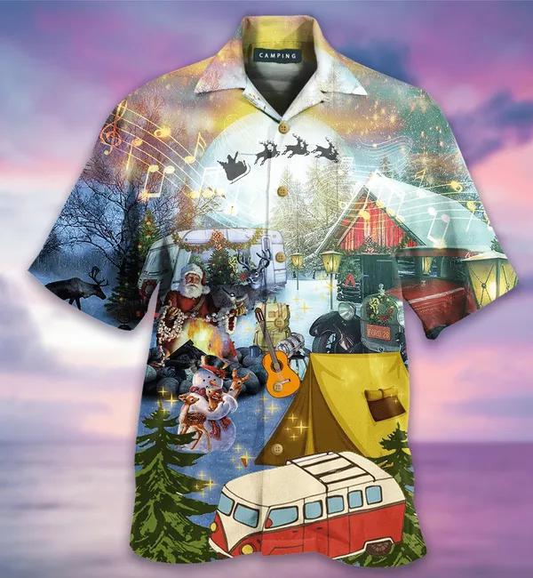 Camping At Christmas Hawaiian Shirt | For Men & Women | HW2713-BehighStyle