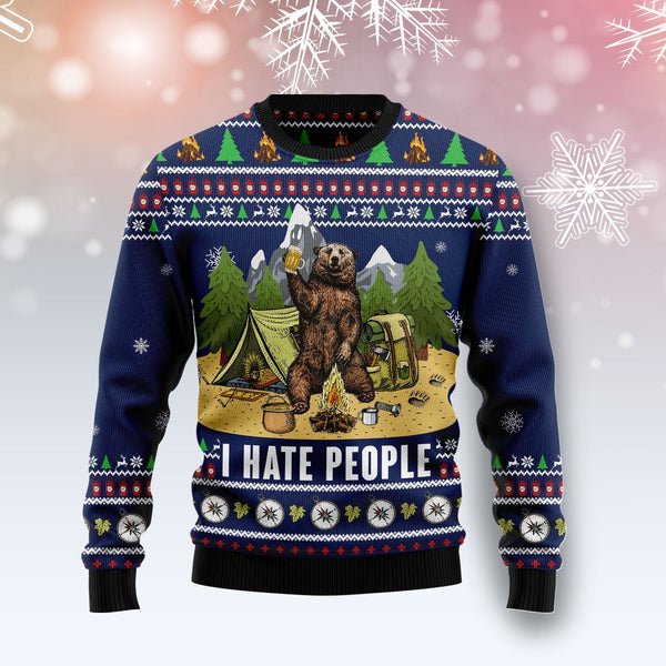 Camping I Hate People Ugly Christmas Sweater | Adult | US1852