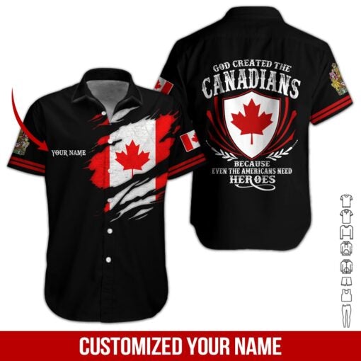 Canada Flag Proud Canadian Custom Name Hawaiian Shirt | For Men & Women | HN482-BehighStyle