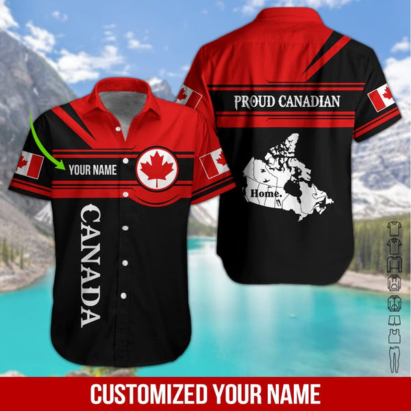 Canada Flag Proud To Be Canadian Custom Name Hawaiian Shirt | For Men & Women | HN666-BehighStyle