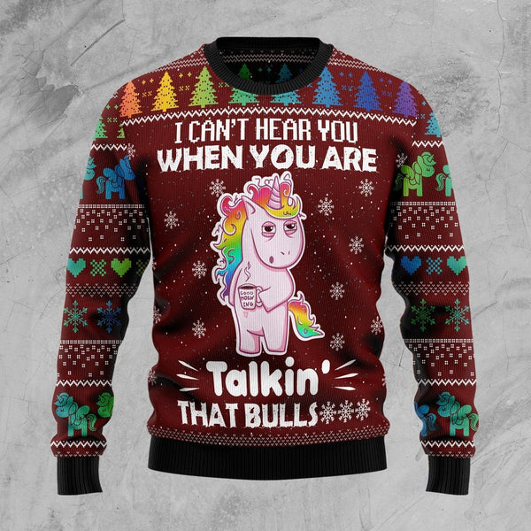 Cant Hear You Unicorn Ugly Christmas Sweater | For Men & Women | Adult | US1135-BehighStyle