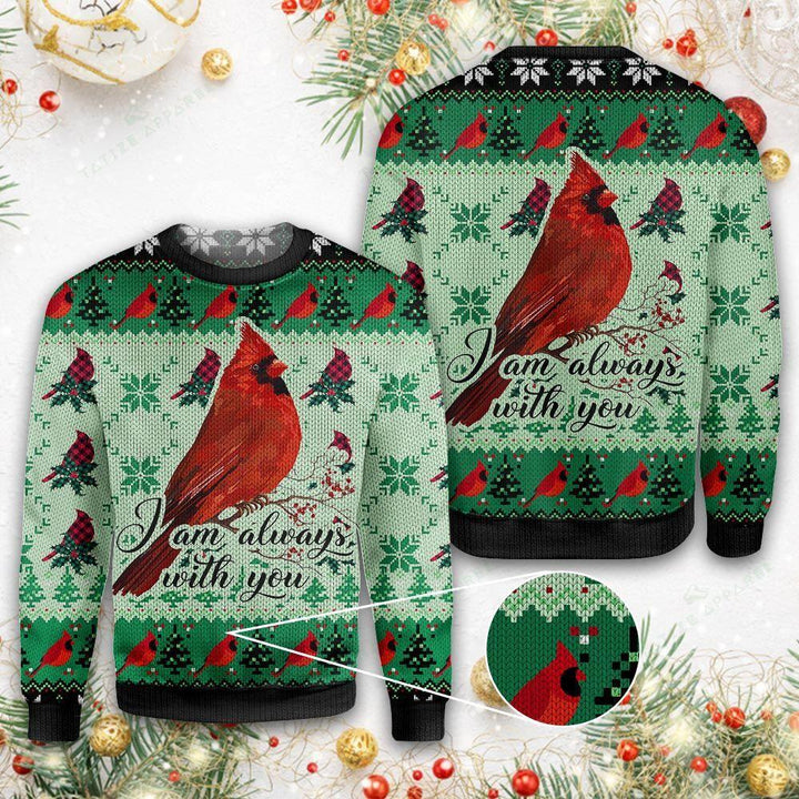 Cardinal I am Always With You Ugly Christmas Sweater | For Men & Women | Adult | US1406-BehighStyle