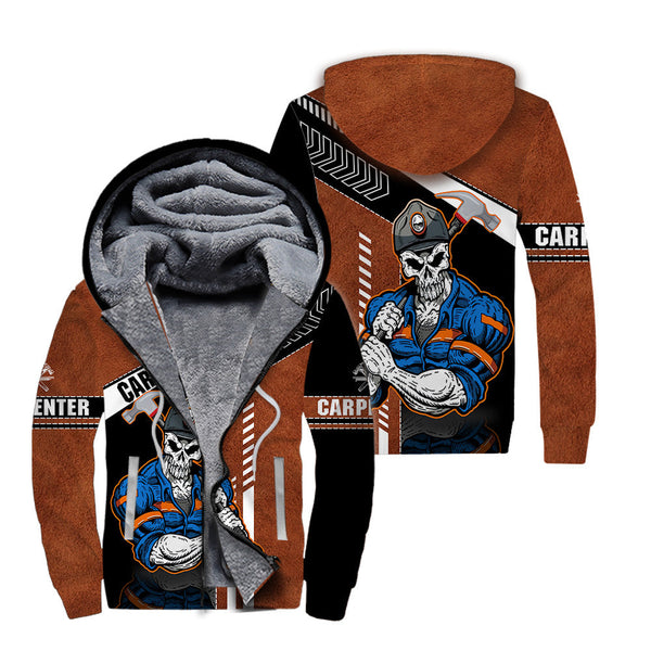 Carpenter Skull Fleece Zip Hoodie All Over Print | FZ699