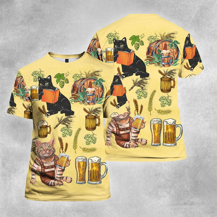 Cat And Beer 3D All Over Print | For Men & Women | Adult | HP1281-BehighStyle