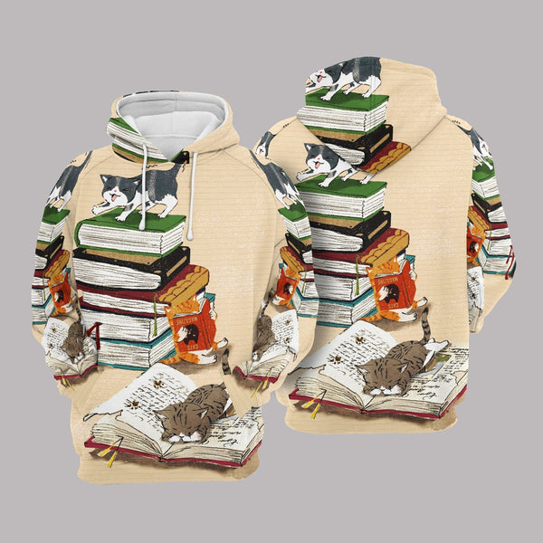 Cat And Book 3D All Over Print | For Men & Women | Adult | HP664-BehighStyle