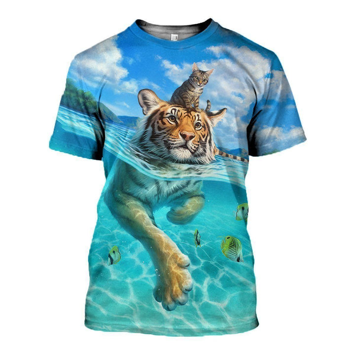 Cat And Tiger Friends 3D All Over Print | For Men & Women | Adult | HP649-BehighStyle