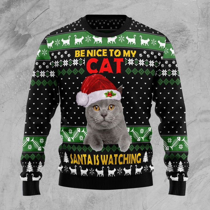 Cat Be Nice Ugly Christmas Sweater | For Men & Women | Adult | US1512-BehighStyle