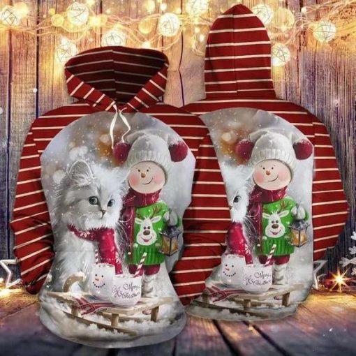 Cat Christmas Red Funny 3D All Over Print | Adult | HP2466