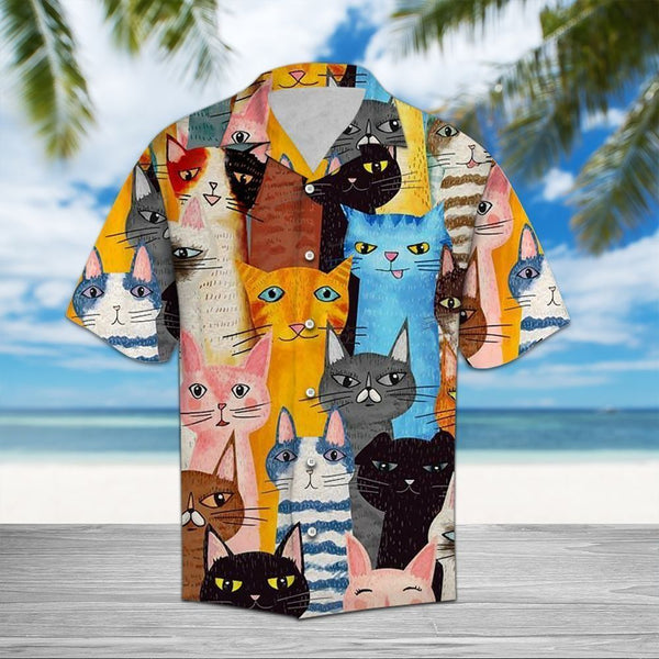 Cat Color Colorful Youth Hawaiian Shirt | For Men & Women | HW1378-BehighStyle