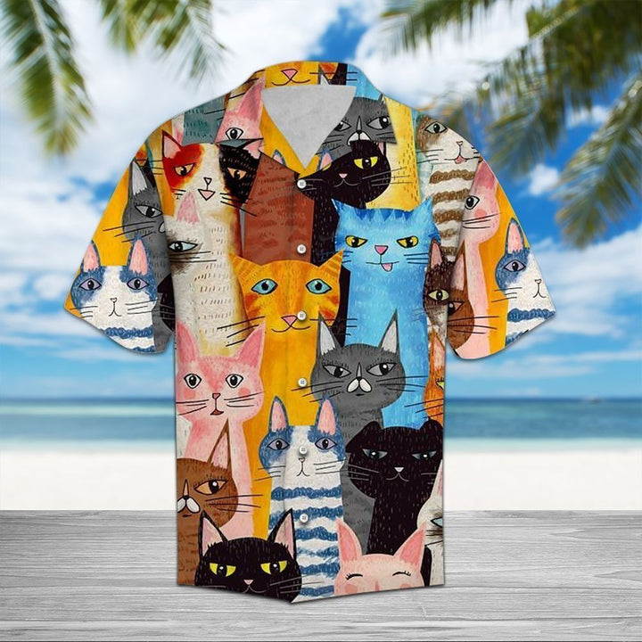 Cat Color Colorful Youth Hawaiian Shirt | For Men & Women | HW1378-BehighStyle