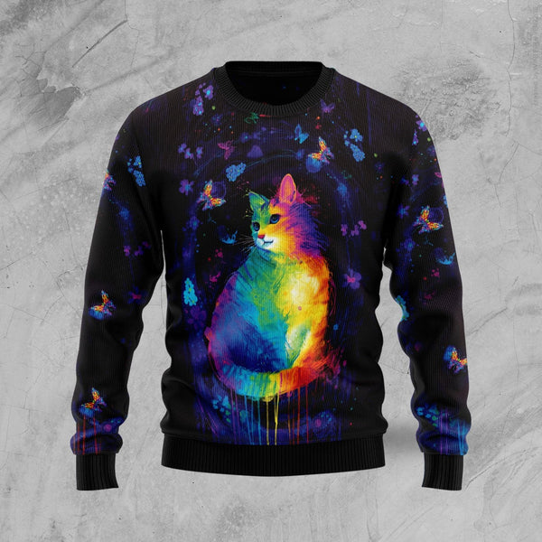 Cat Colorful Ugly Christmas Sweater | Adult | US1865