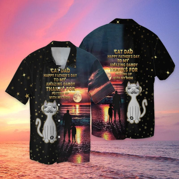 Cat Dad Happy Father's Day Hawaiian Shirt | For Men & Women | HW2535-BehighStyle