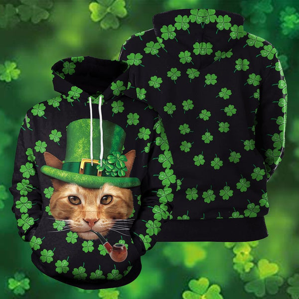 Cat Four Leaf Clovers St. Patrick's Day 3D All Over Print | For Men & Women | Adult | HP641-BehighStyle