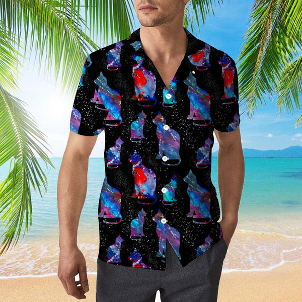 Cat In The Galaxy Hawaiian Shirt | For Men & Women | HW1115-BehighStyle